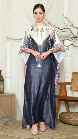 Navy Pink Antique Short Kaftan