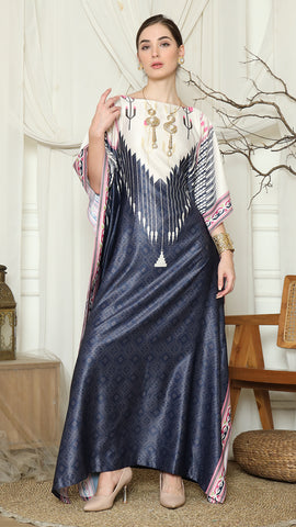 Navy Pink Antique Short Kaftan
