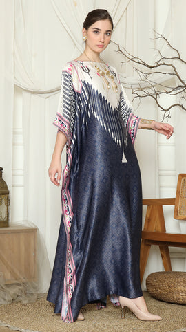 Navy Pink Antique Short Kaftan