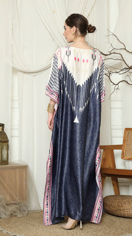 Navy Pink Antique Short Kaftan