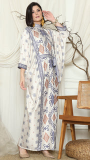 Ivory Sumba Ikat Belt HC Long Kaftan