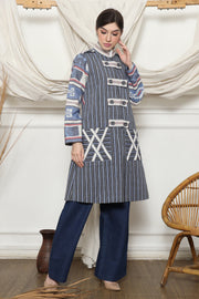 Blue Stripe Military Ikat Outer