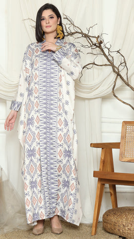 Ivory Sumba Ikat Long Kebaya Kaftan