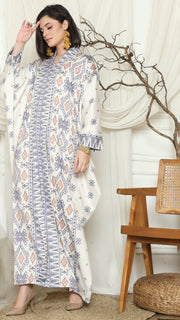 Ivory Sumba Ikat Long Kebaya Kaftan