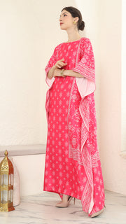 Pink Songket Short Kaftan