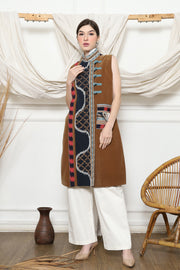 Mustard Handwoven Ikat Chongsam Vest