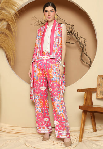 Pink Flower Vest Set