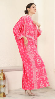 Pink Songket Long Kaftan