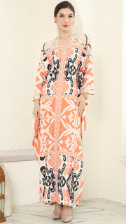 Coral Long Sleeve Kaftan