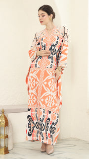 Coral Long Sleeve Kaftan