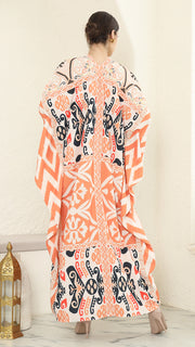 Coral Long Sleeve Kaftan