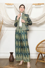 Green Emerald Songket Jacket Set