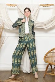 Green Emerald Songket Jacket Set