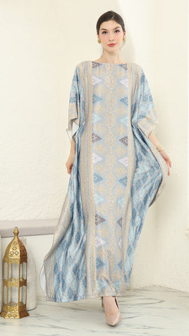 Blue Gold Songket Short Kaftan