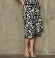 BLACK IKAT DRAPE SKIRT