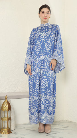 Blue Songket Long Dress