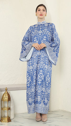 Blue Songket Long Dress