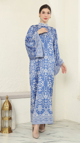 Blue Songket Long Dress