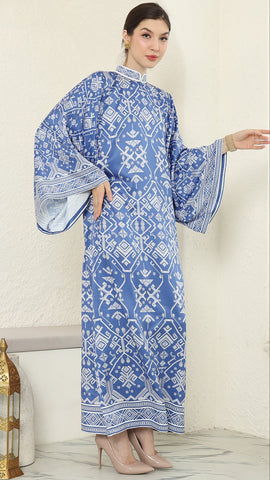 Blue Songket Long Dress