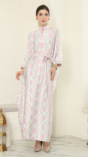 Baby Pink Songket Long Kaftan