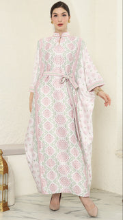 Baby Pink Songket Long Kaftan