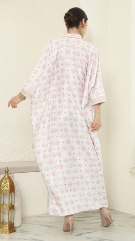 Baby Pink Songket Long Kaftan