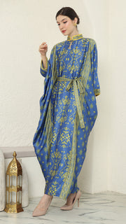 Blue Lime Songket HC Long Kaftan