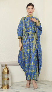 Blue Lime Songket HC Long Kaftan