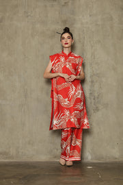 Red Vest Kimono Dragon Set