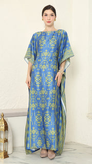 Blue Lime Songket Short Kaftan