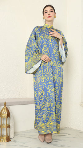 Blue Lime Songket Dress