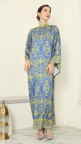 Blue Lime Songket Dress