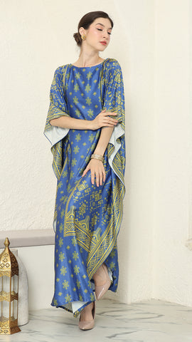 Blue Lime Songket Short Kaftan