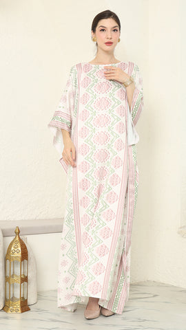 Baby Pink Songket Short Kaftan