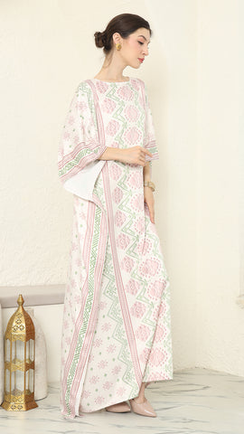 Baby Pink Songket Short Kaftan