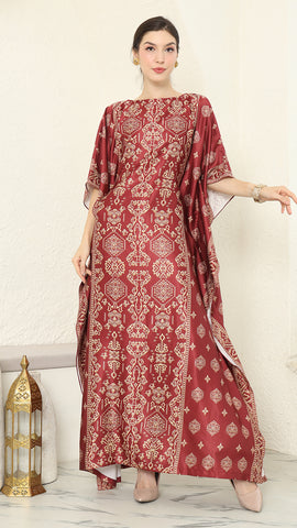 Red Gold Bali Short Kaftan