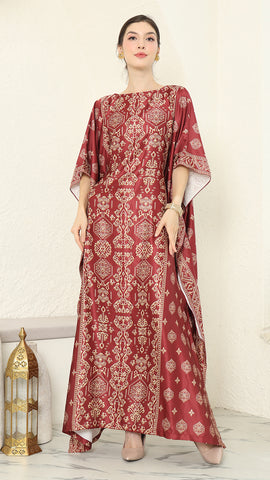 Red Gold Bali Short Kaftan