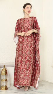 Red Gold Bali Short Kaftan