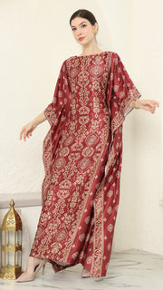 Red Gold Bali Short Kaftan