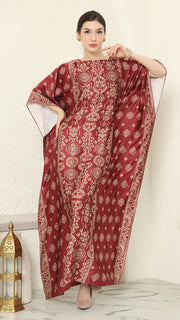 Red Gold Bali Short Kaftan