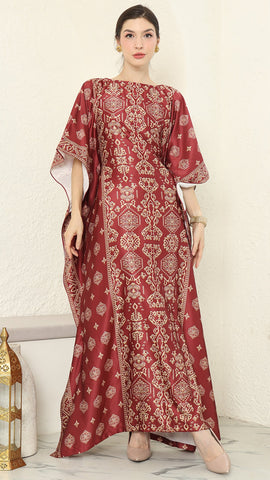 Red Gold Bali Short Kaftan