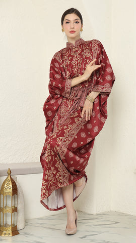 Red Gold Bali Long Kaftan