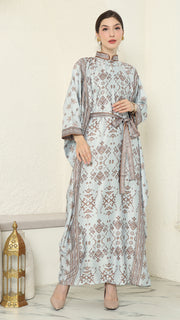 Mint Brown Songket Long Kaftan