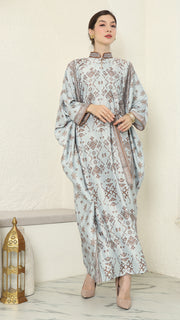 Mint Brown Songket Long Kaftan