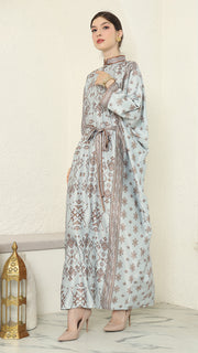 Mint Brown Songket Long Kaftan