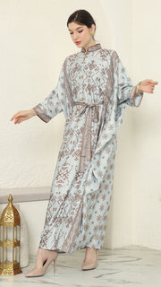 Mint Brown Songket Long Kaftan