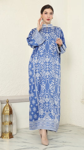 Blue Songket Long Dress