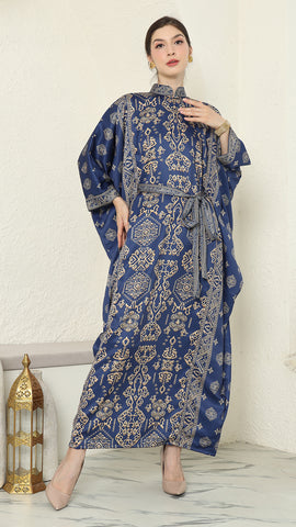 Blue Gold Bali Long kaftan