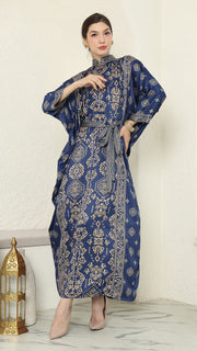 Blue Gold Bali Long kaftan