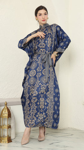 Blue Gold Bali Long kaftan